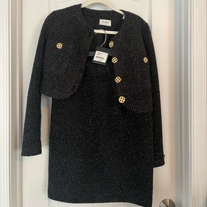 Brand New St. John Suit - Black with Gold Buttons